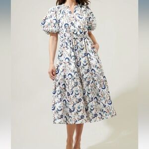 Sugarlips- Floral Ginny Bubble Sleeves Dress (M)